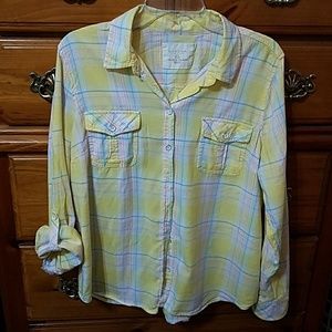 Bright yellow button down